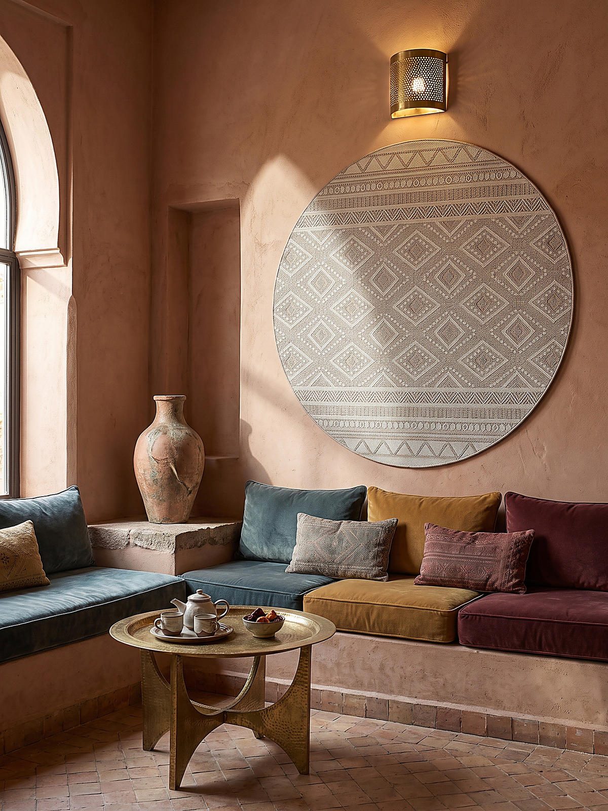 TEPPICH Flachgewebe ESERA Ethno-Rauten Polypropylen Beige 160 x 160 cm - Beige, Textil (160/160cm) - KADIMA DESIGN