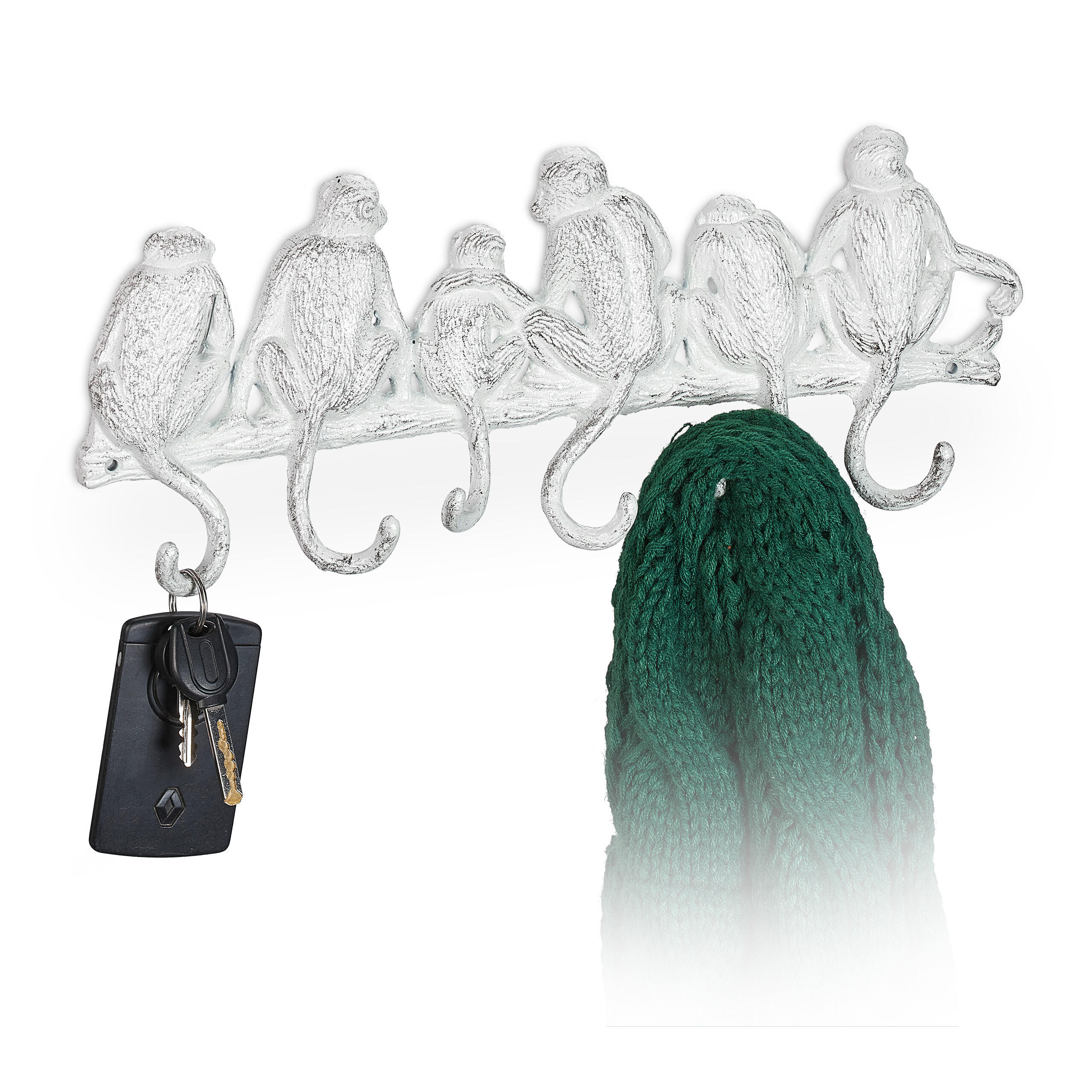 GARDEROBENLEISTE - Weiß, Metall (36.5/14.5/4cm) - Relaxdays