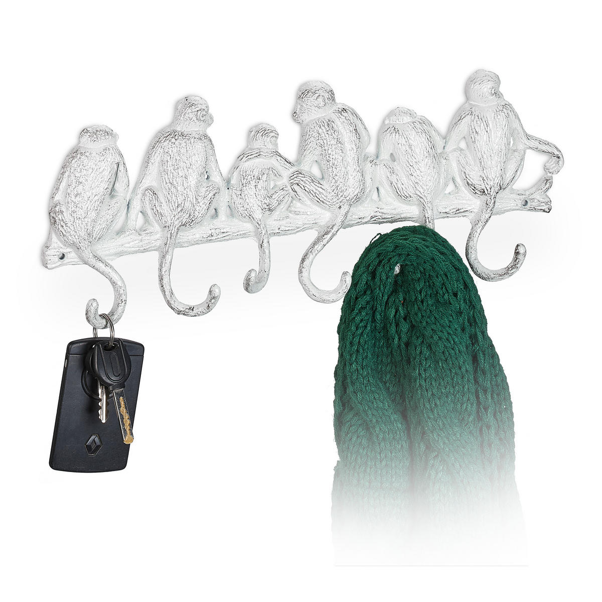 GARDEROBENLEISTE - Weiß, Metall (36.5/14.5/4cm) - Relaxdays