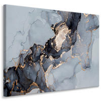 LEINWANDBILD Marmor ABSTRAKTION Moderne Muster Glamour 100/70 cm - Beige/Schwarz, Textil (100/70cm) - Muralo