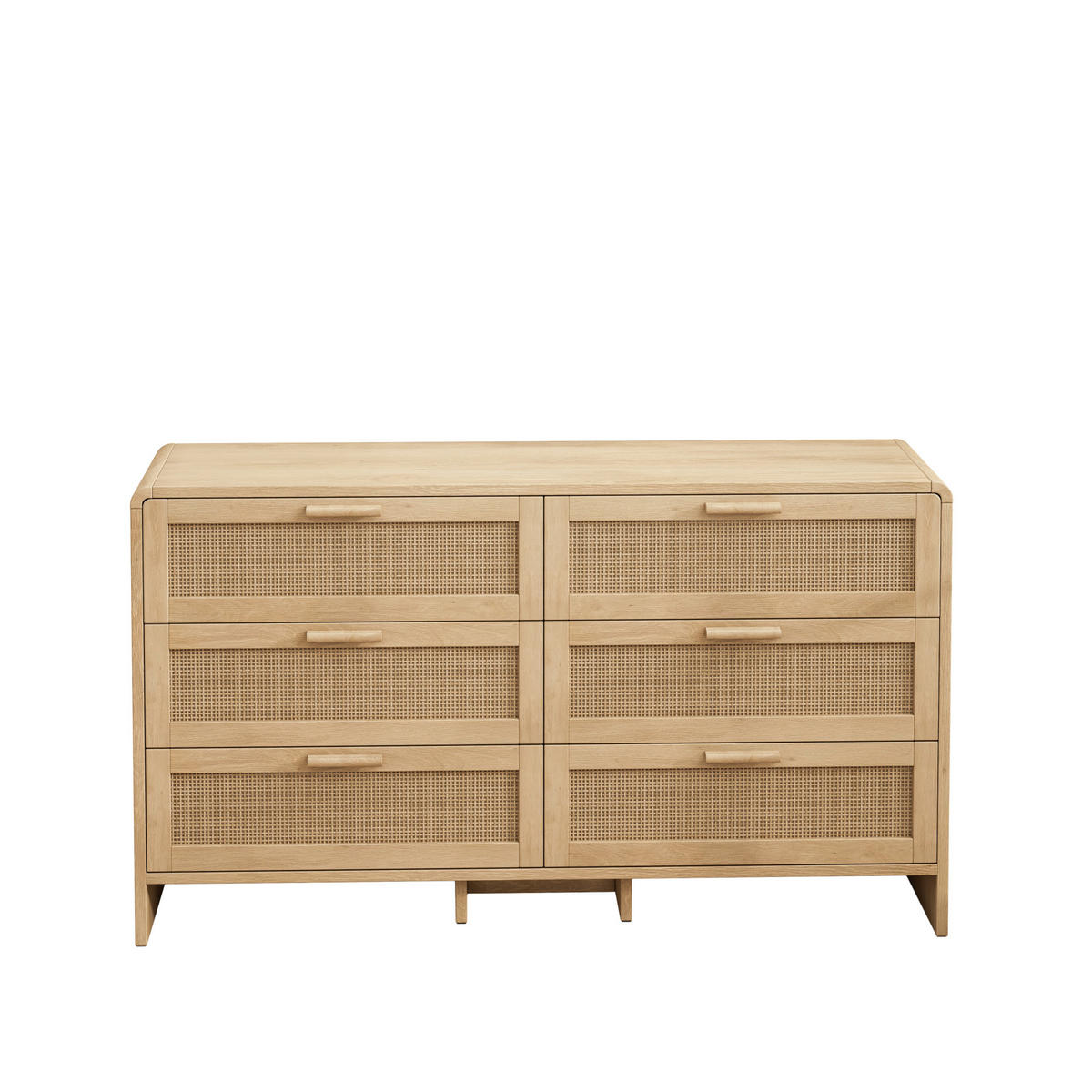 KOMMODE 130 cm Natur aus Holzwerkstoff mit Rattangeflecht - Naturfarben, Holzwerkstoff (40/74/130cm) - OKMYHOME