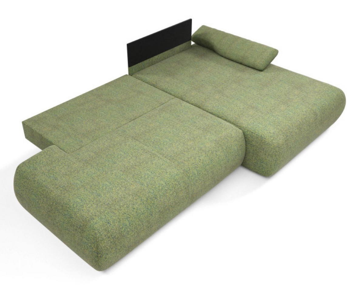 ECKSOFA Grün PENTI Ausziehbar Mit Bettkasten Rechts - Grün, Textil (173.5/286cm) - Sepro Meble