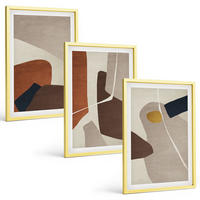 BILDER SET 3er Set - 40x60 cm Goldrahmen - Abstrakte Boho-Malerei - Goldfarben, Kunststoff (40/60cm) - TULUP