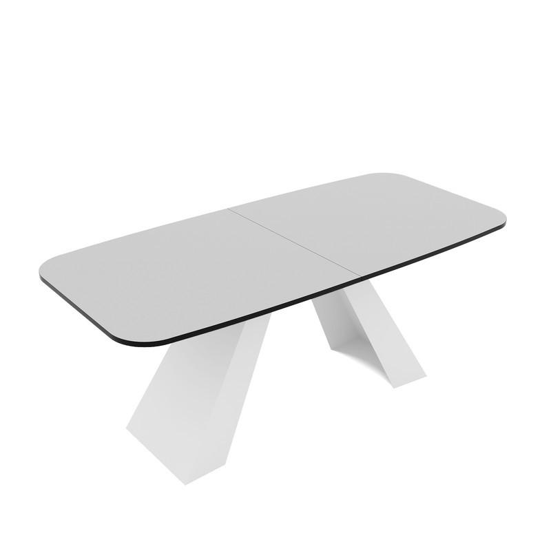AUSZIEHTISCH ZENITH 180/90/76 cm mit Metallgestell, Weiß - Weiß, Holzwerkstoff/Metall (90/180/76cm) - Idohome