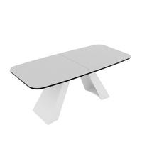 AUSZIEHTISCH ZENITH 180/90/76 cm mit Metallgestell, Weiß - Weiß, Holzwerkstoff/Metall (90/180/76cm) - Idohome