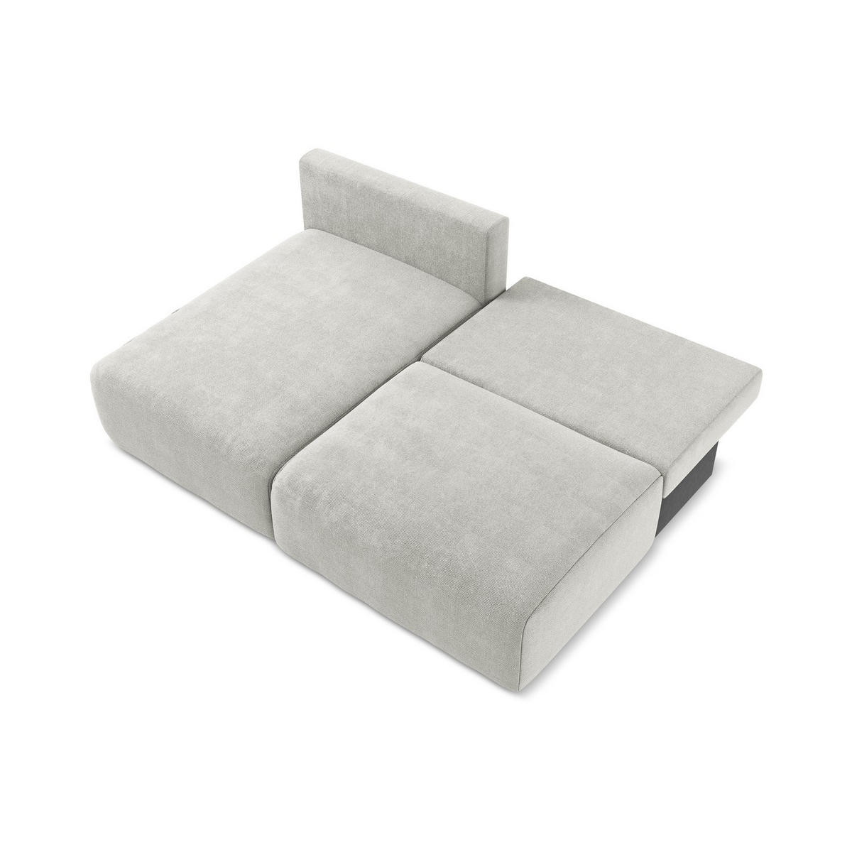 ECKSOFA mit Schlaffunktion links Chenille Stoff Grau - Hellgrau/Schwarz, Kunststoff/Textil (149/210cm) - LaMiaSofa