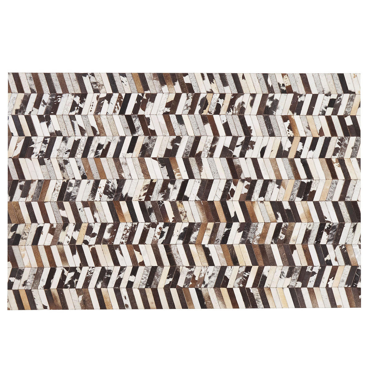 PATCHWORK-TEPPICH Akyele 200/140 cm - Braun, Fell (140/200cm) - Beliani