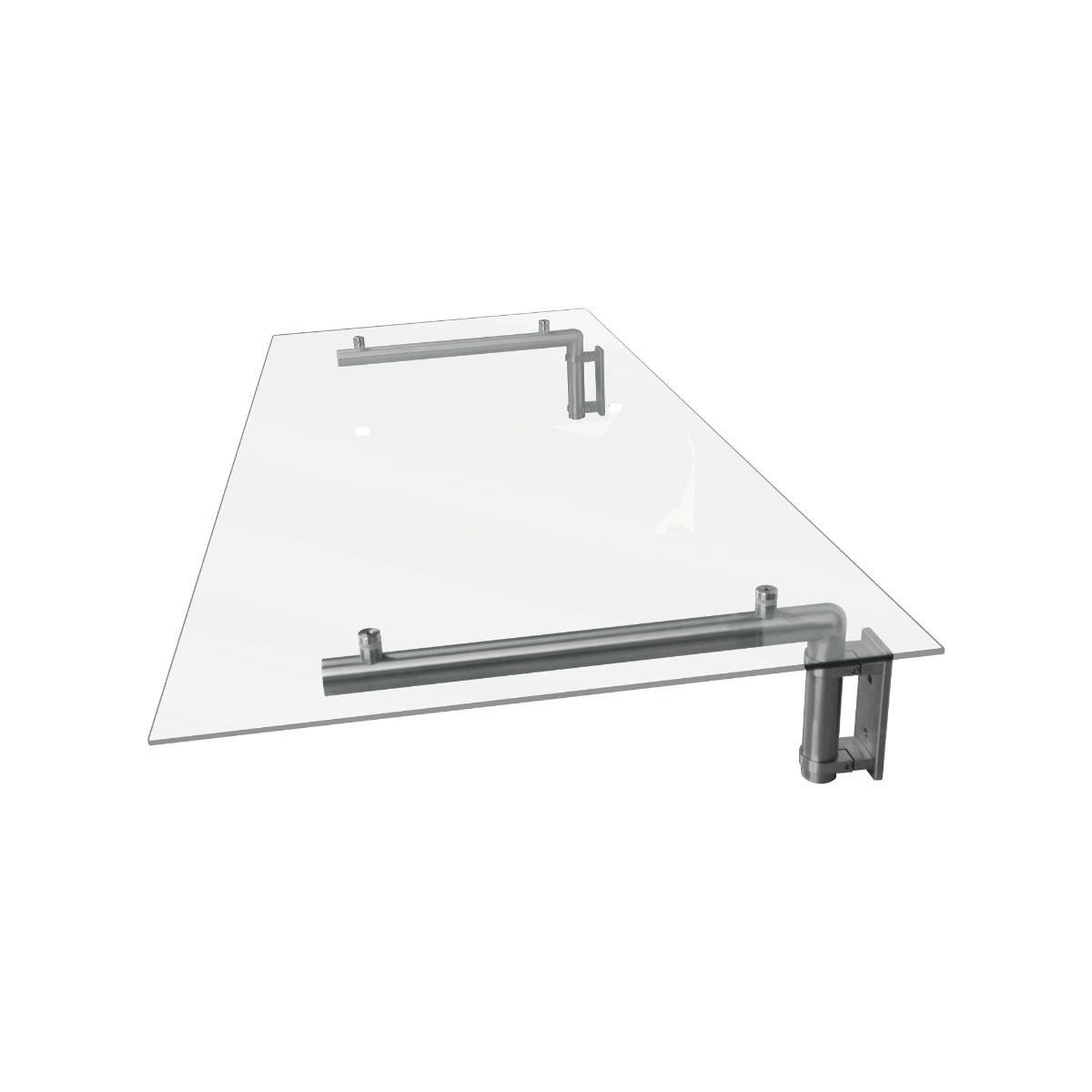 VORDACH Glas 120cm x 80cm - Silberfarben, Glas (144/1.2/80cm) - Monstershop