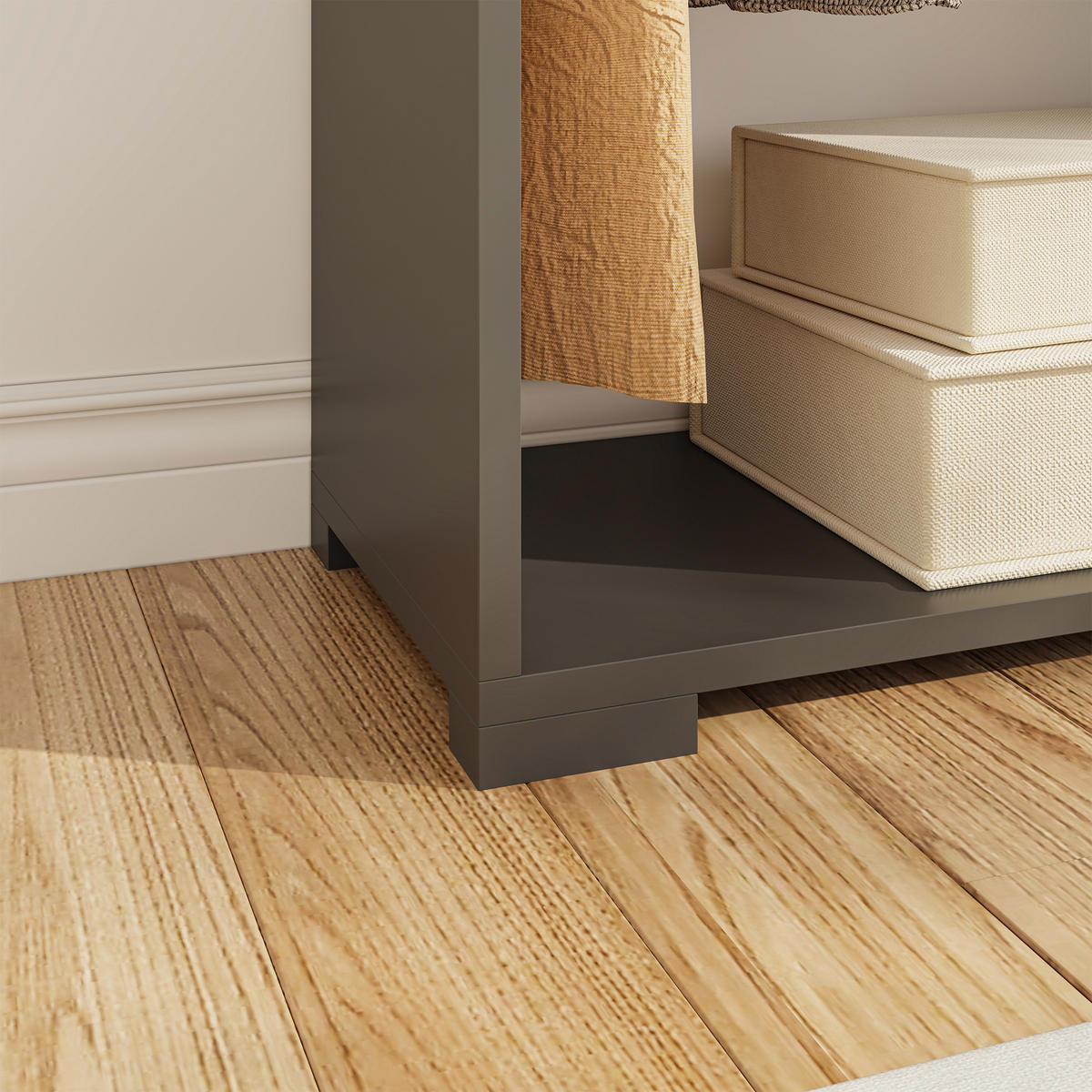 KLEIDERSCHRANK Nesbyen - Anthrazit, Holzwerkstoff/Kunststoff (90/126/30cm) - [en.casa]