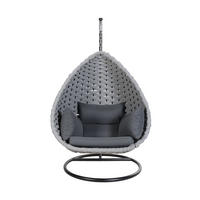 HÄNGESESSEL CADEIRA - Hellgrau, 1-Sitzer - Hellgrau, Kunststoff/Metall (114/123/72cm) - Home Deluxe