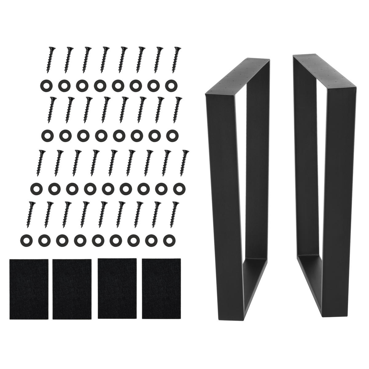 TISCHGESTELL-SET 2 TLG. Lalling - Schwarz, Metall (75/72/8cm) - [en.casa]