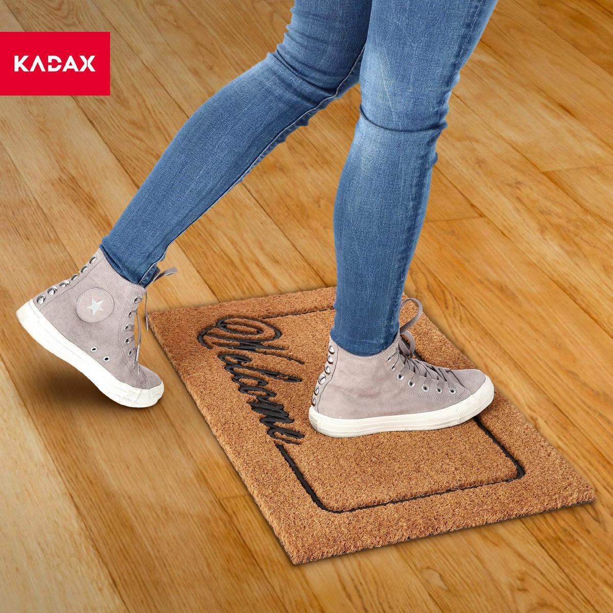 FUSSMATTE Willkommen 60 x 40 cm, braun - Braun, Kunststoff (60/40cm) - KADAX