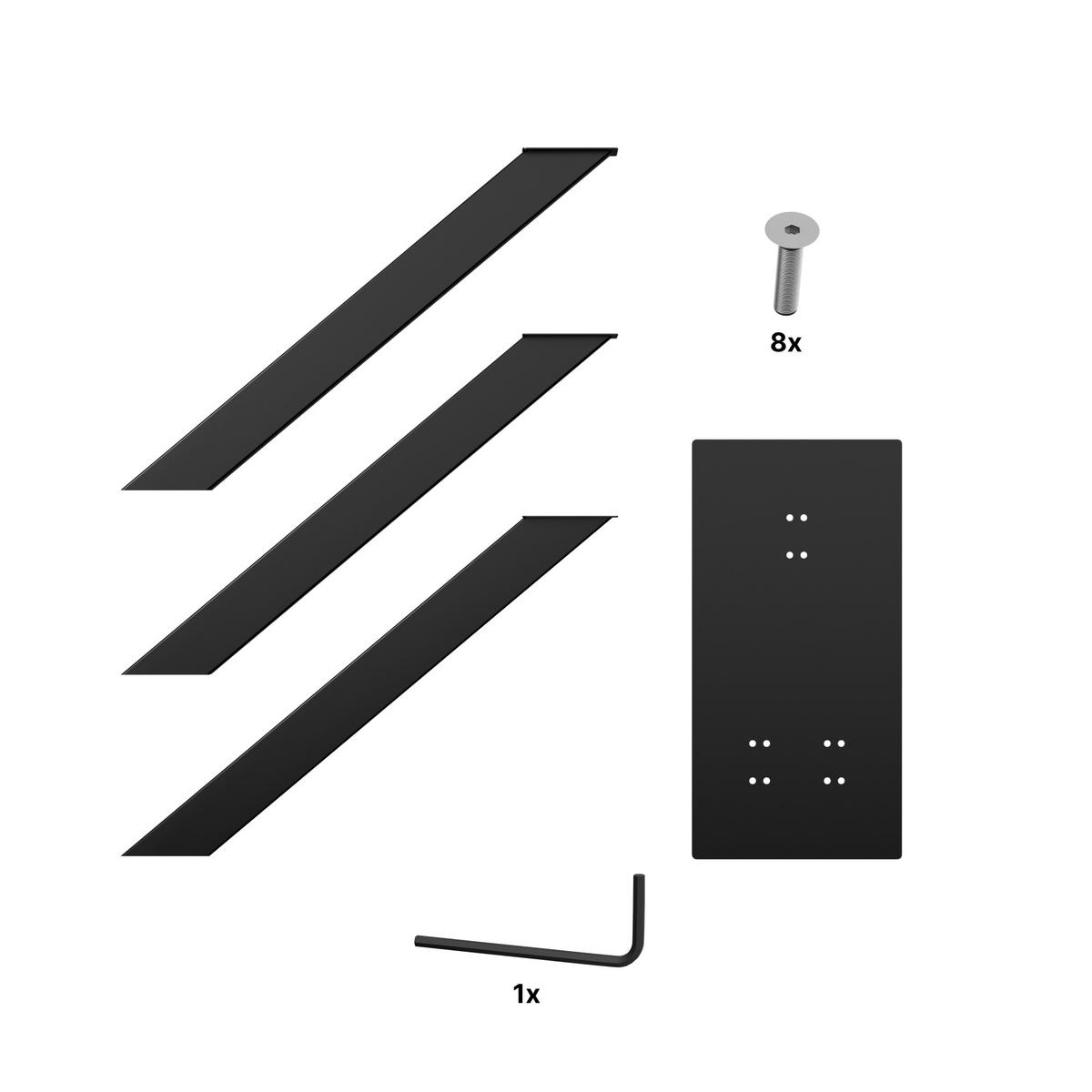 TISCHBEINE Thuban C Metall Schwarz 72cm - Schwarz, Metall (45/72/140cm) - Metalo Pro