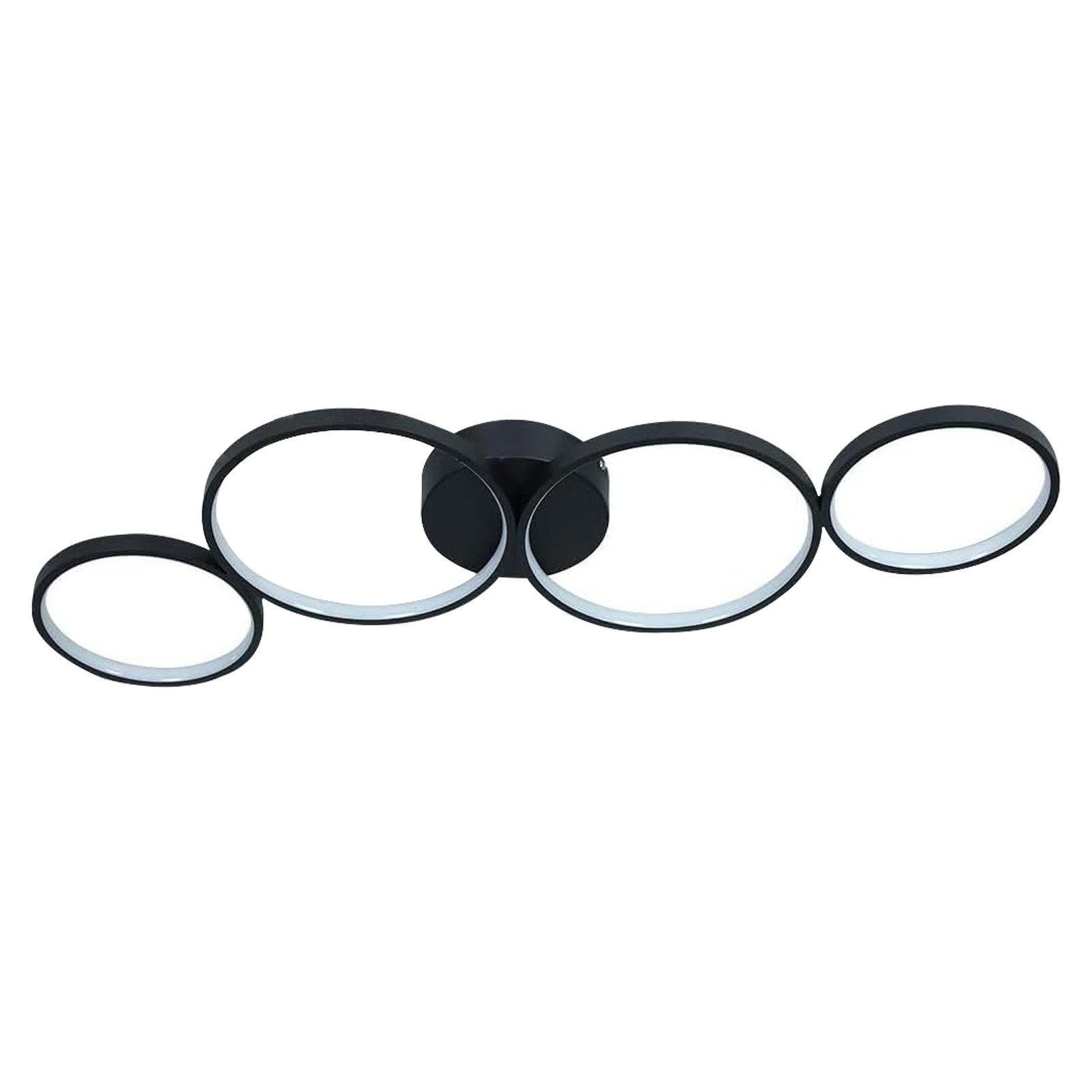 LED-DECKENLEUCHTE Prometheus 51.5/31/6cm - Schwarz, Metall (51.5/31/6cm) - ZMH