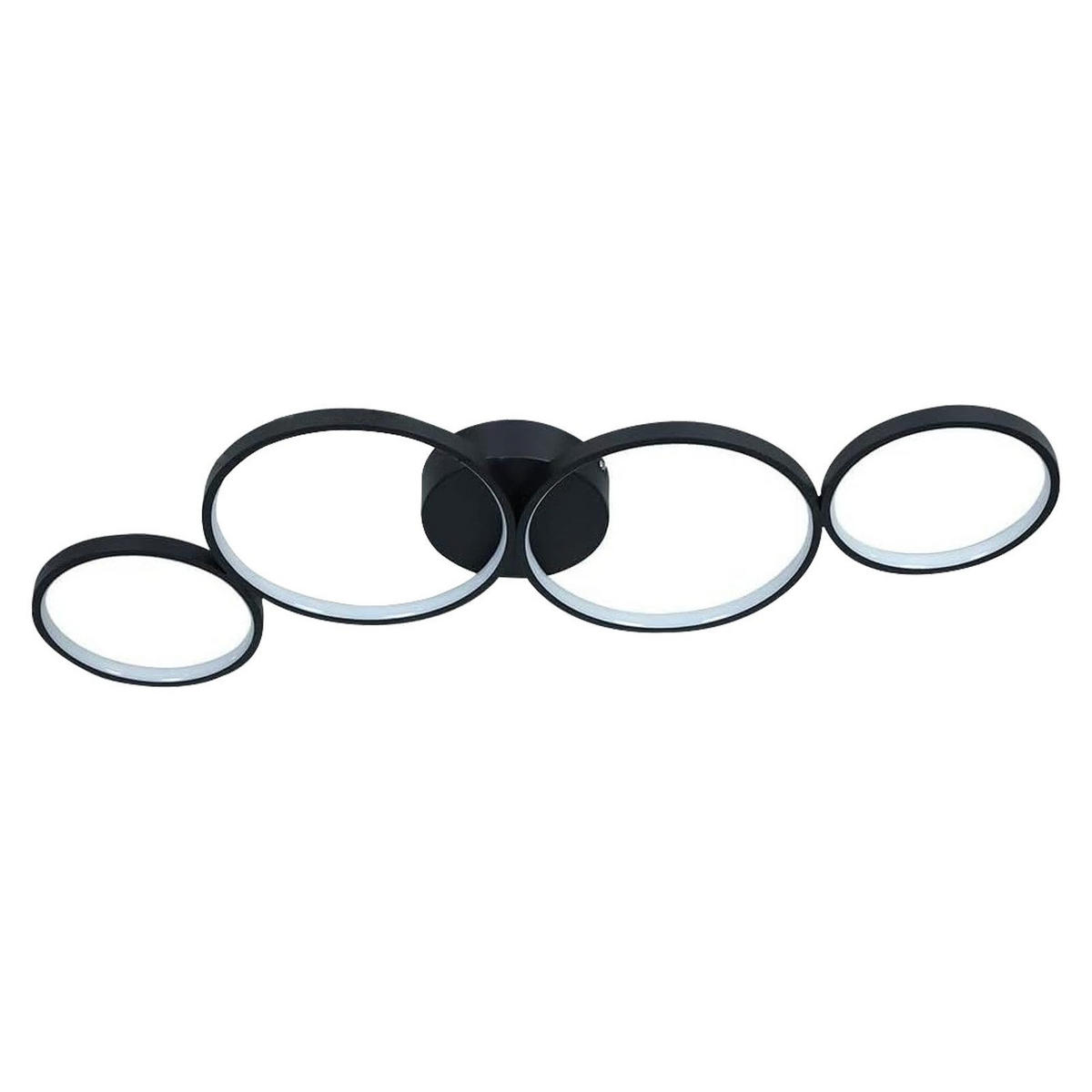 LED-DECKENLEUCHTE Prometheus 51.5/31/6cm - Schwarz, Metall (51.5/31/6cm) - ZMH