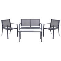 LOUNGE-SET mit Tisch 4-Sitzer TAVOLETO Dunkelgrau Metall - Dunkelgrau, Metall - Beliani