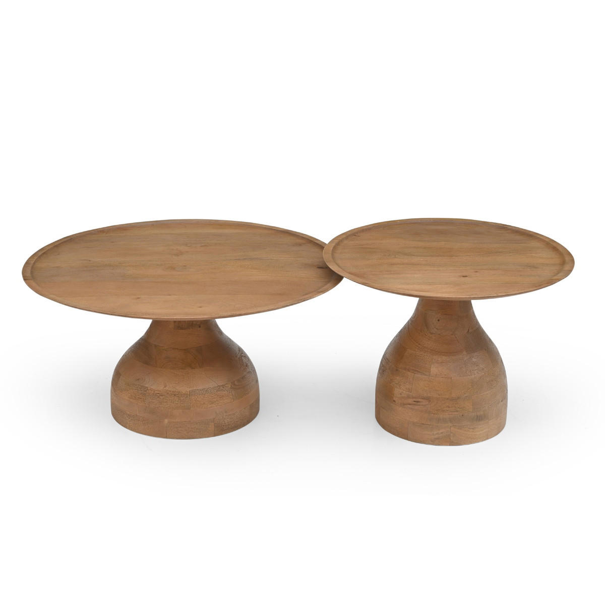 BEISTELLTISCH rund aus Mangoholz Ø60cm, natürlich - Braun, Holz (60/60/42cm) - Giga Meubel