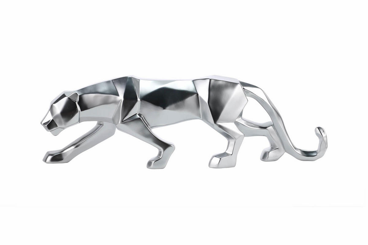 SKULPTUR Silber 48/15 cm - Silberfarben, Stein (48/15/11cm) - KUNSTLOFT