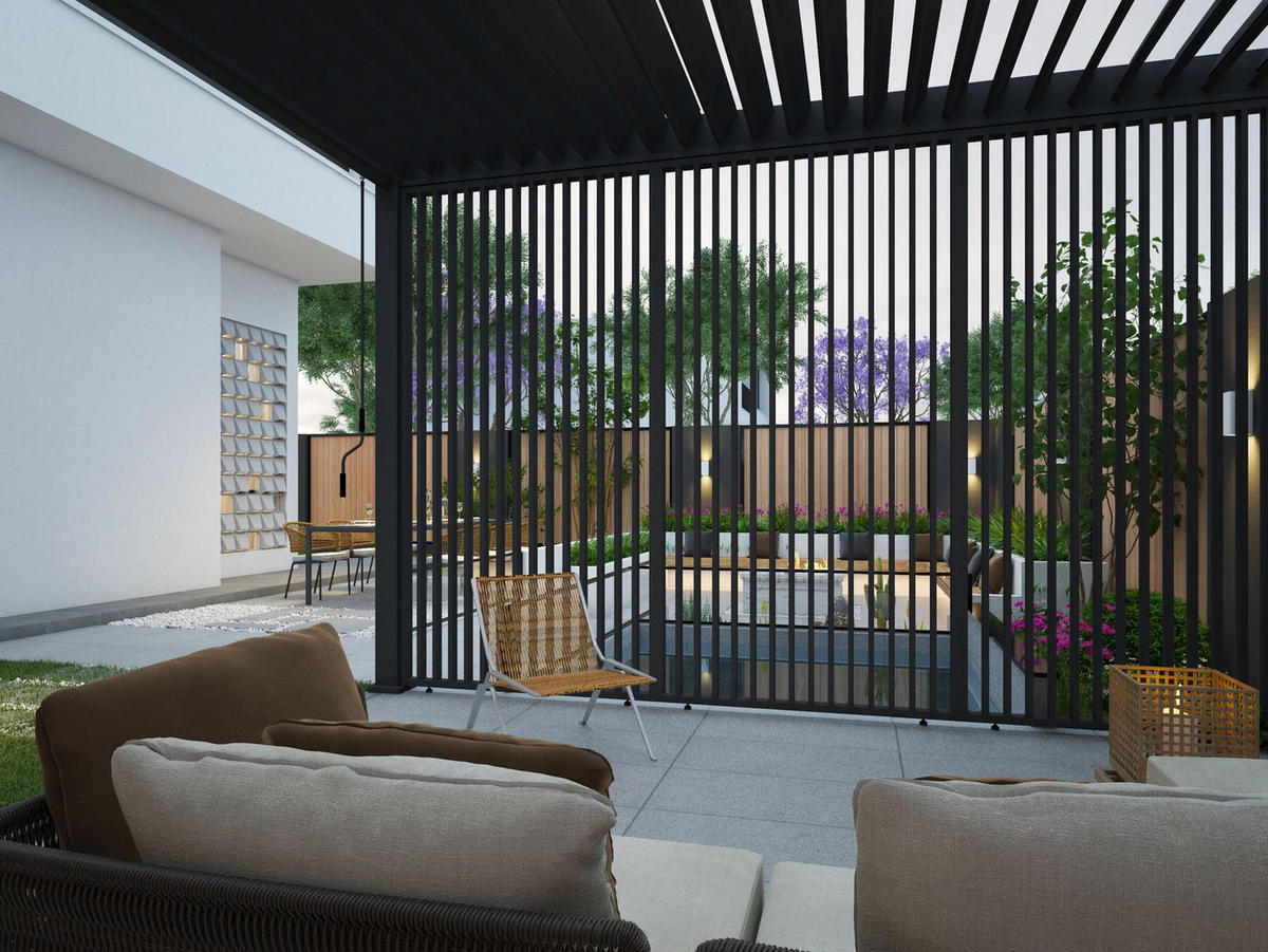 LAMELLENWAND für Pergola vertikal aus Aluminium 93cm grau - Anthrazit, Metall (93/234/6cm) - WEIDE