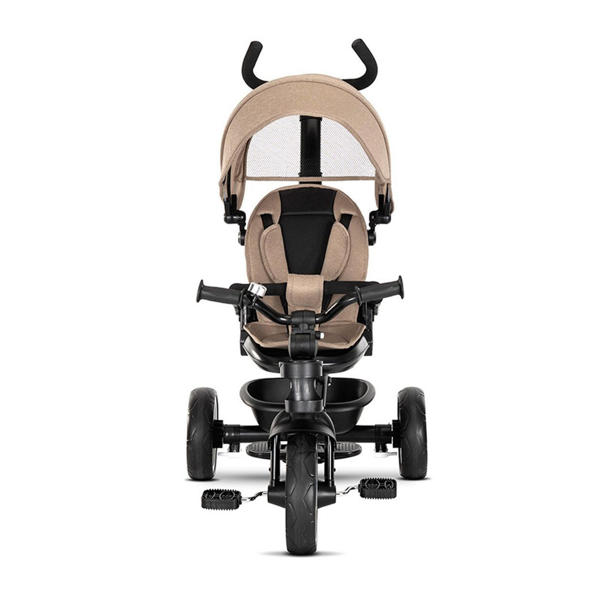 DREIRAD Tino Klingel, Korb beige umbaubar, drehbarer Sitz, Getränkehalter - Beige, Metall (108/55/96cm) - Lorelli