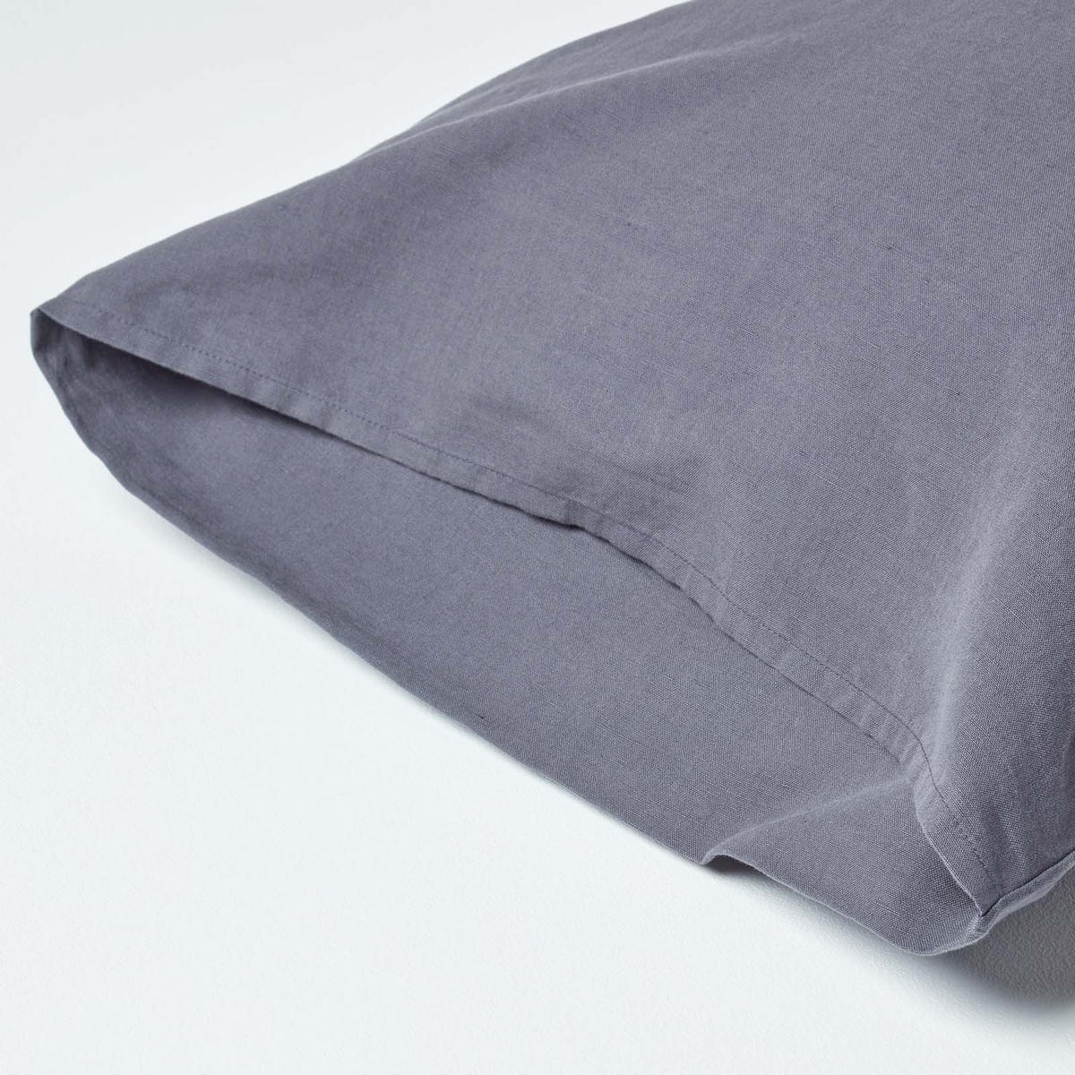 SEITENSCHLÄFERKISSENBEZUG Leinen, 48/136 cm - Dunkelgrau, Textil (50/140cm) - Homescapes