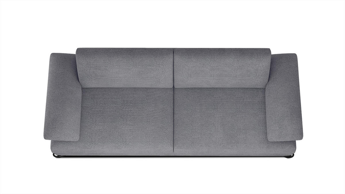 SOFA LORI 3-Sitzer, grau - Schwarz/Grau, Holzwerkstoff/Textil (245/87/96cm) - Courtois Laville