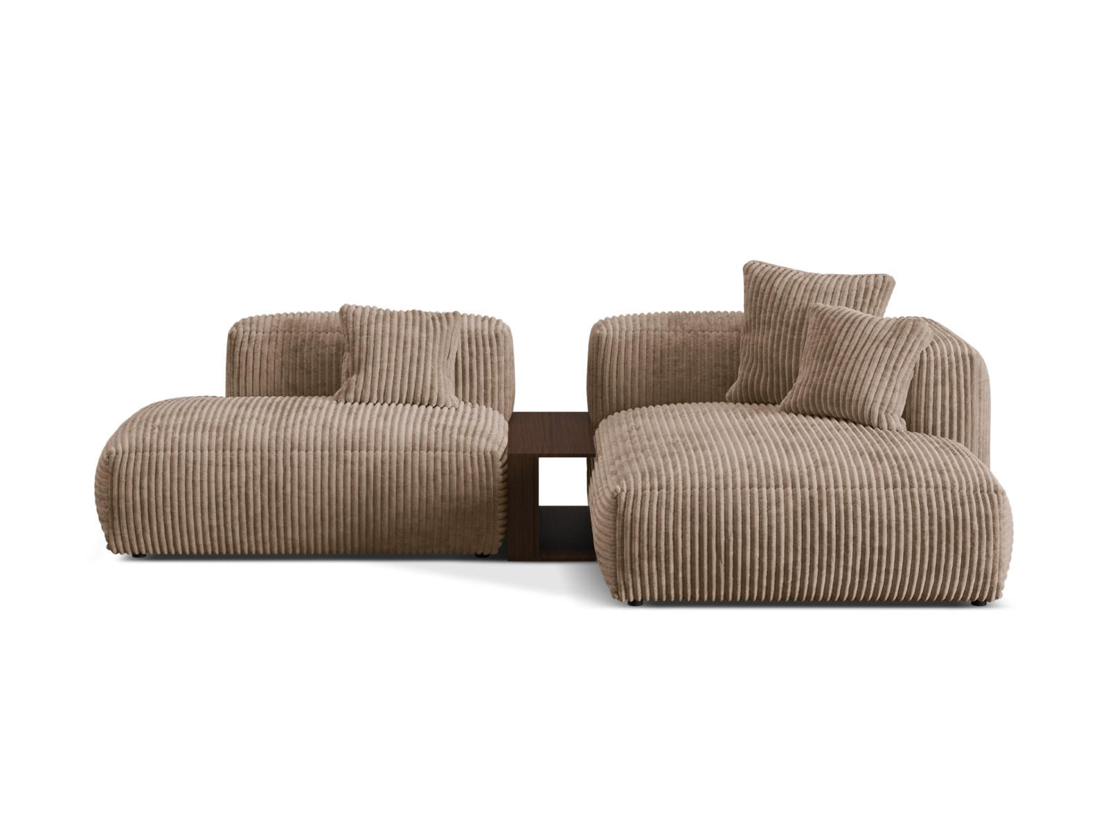 ECKSOFA modular rechts Martina aus Cord eichel 2 Sitzplätze - Rotbraun, Textil (176/285cm) - Micadoni