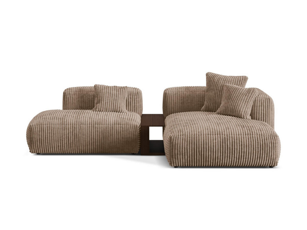 ECKSOFA modular rechts Martina aus Cord eichel 2 Sitzplätze - Rotbraun, Textil (176/285cm) - Micadoni