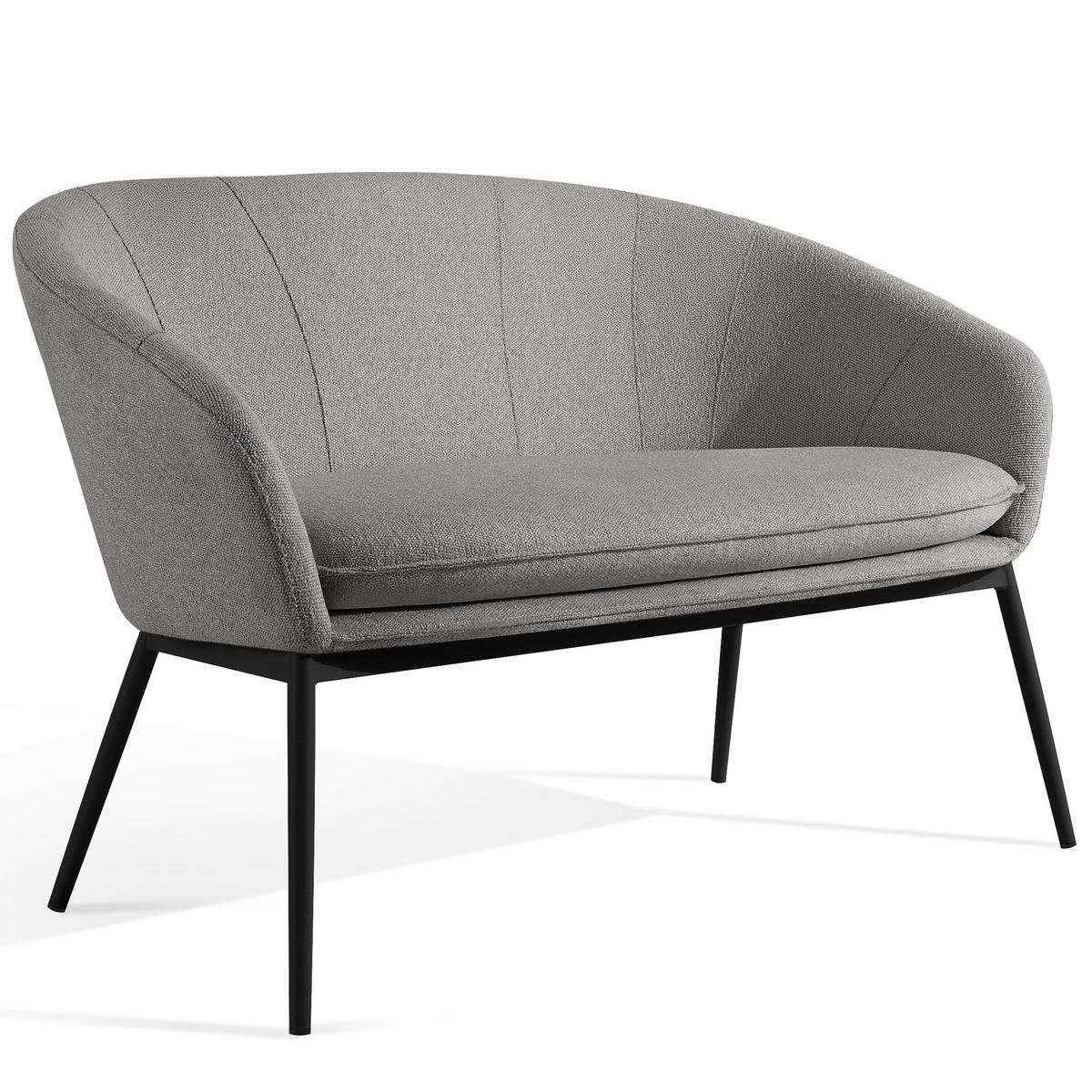 GARTENMÖBELSET SOLIS Gartenlounge-Set, grau/schwarz - Grau, Textil/Metall - KONSIMO®