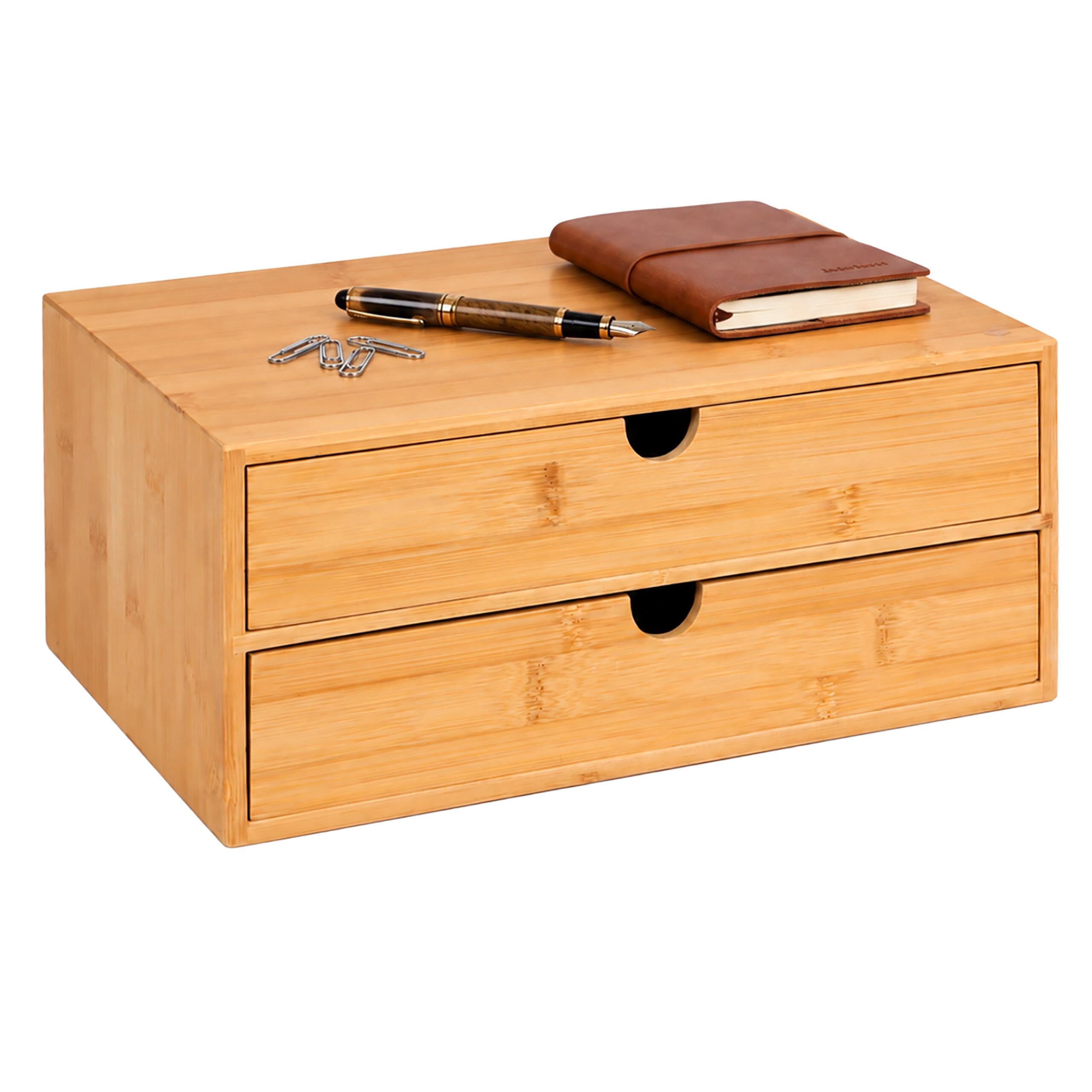 SCHUBLADENBOX Natur Bambus - Hellbraun, Holz (21/33/13.5cm) - Relaxdays