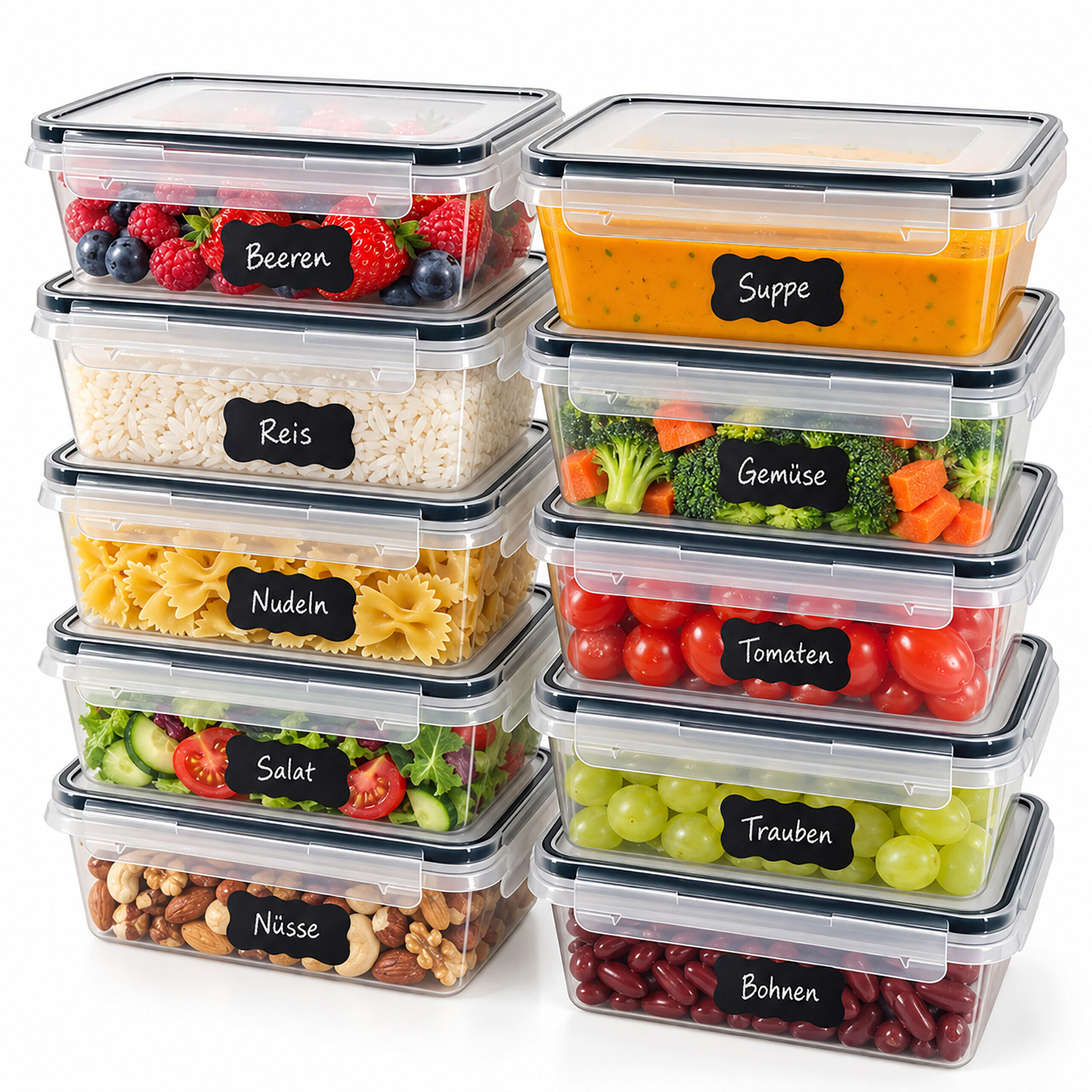 RECIPIENTE Transparent Set-10 plastic - Imagine 1