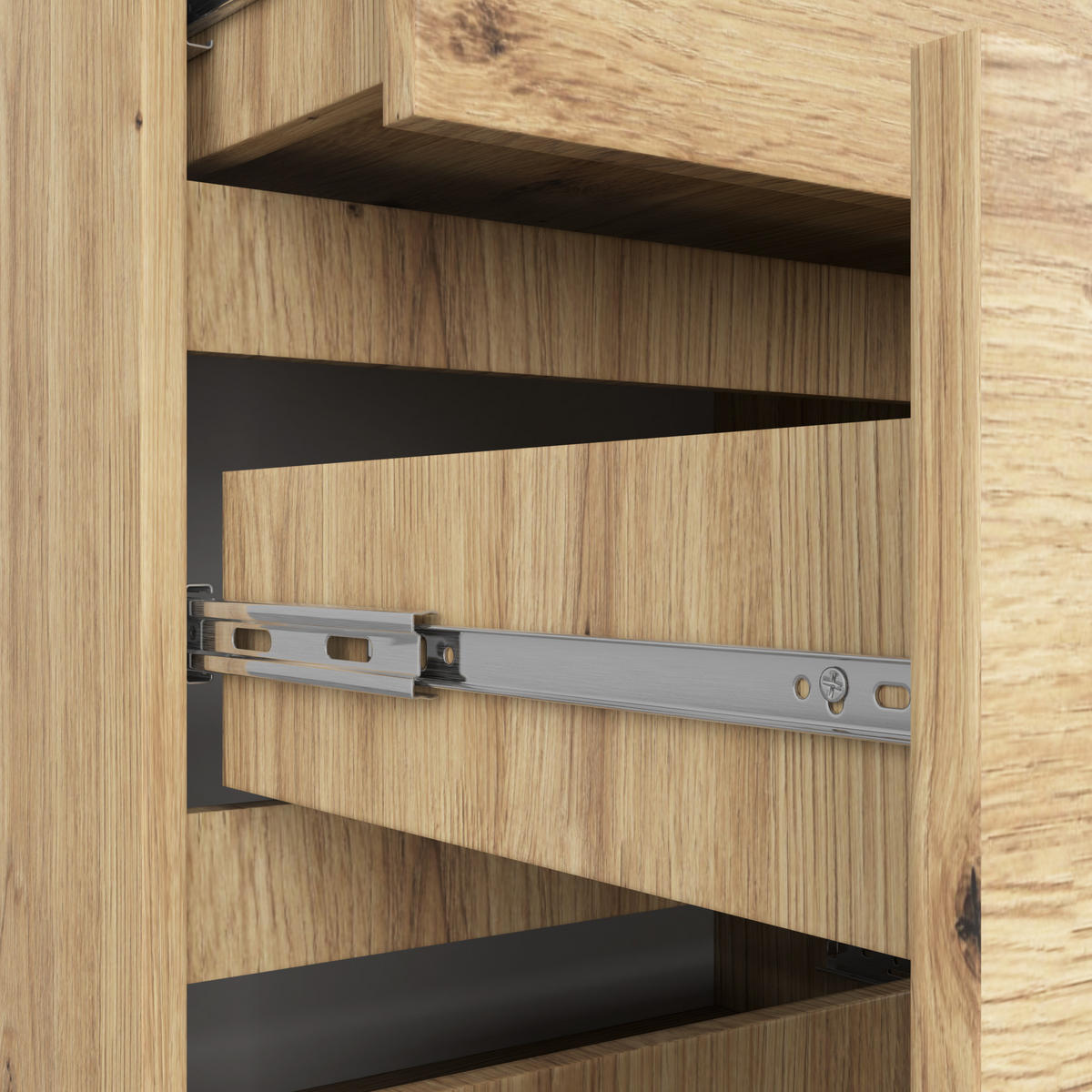 KOMMODE Eiche Artisan 120x40x121 cm - Eiche Artisan, Holzwerkstoff (120/121/40cm) - Akord