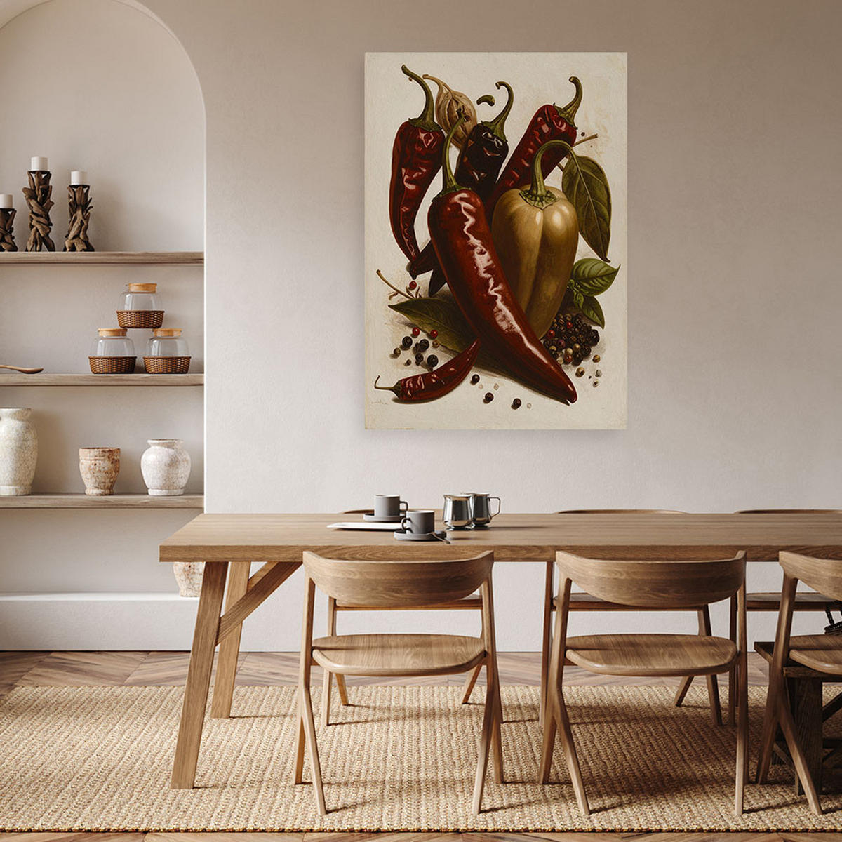 LEINWANDBILD Essen & Trinken 80x120cm - Beige, Textil (80/120cm) - Feeby