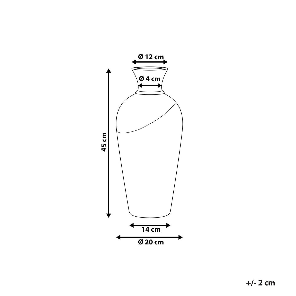 DEKOVASE Terrakotta heller holzfarbton Bona - Hellbraun, Stein (45cm) - Beliani