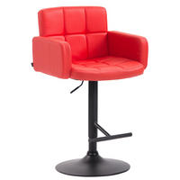 BARHOCKER Lausanne, Gestell schwarz, Kunstleder Rot - Rot/Schwarz, Kunststoff/Textil (60/100/56cm) - TPFLiving