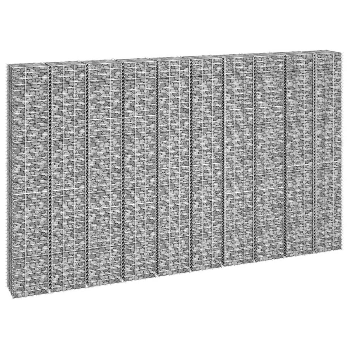 GABIONEN-HOCHBEETE 4 Stk. 30x30x50/100/150/200 cm Eisen - Silberfarben, Metall (30/200/30cm) - furnicato