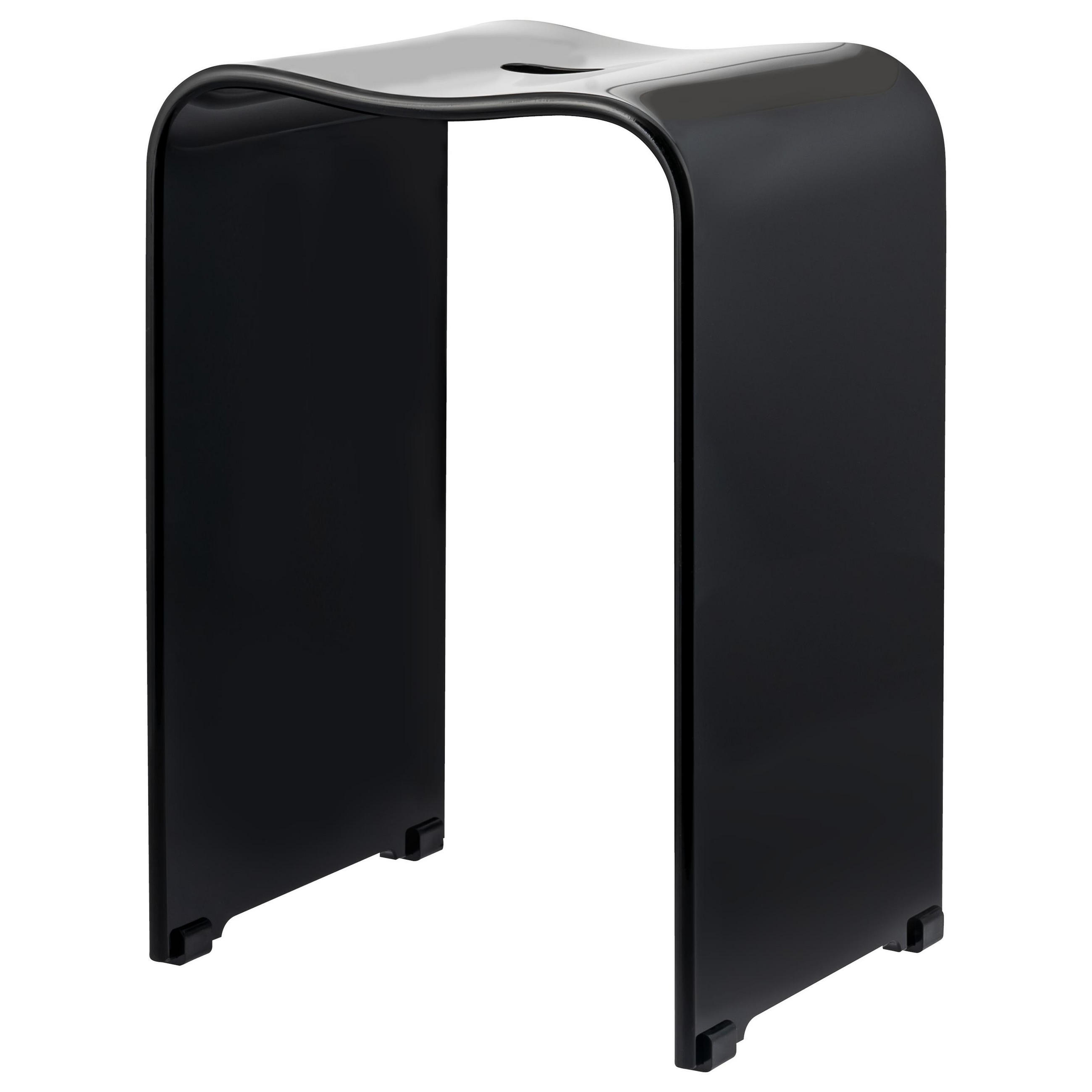 DUSCHHOCKER, schwarz, Kunststoff - Schwarz Hochglanz, Kunststoff (32/48.5/27cm) - bremermann