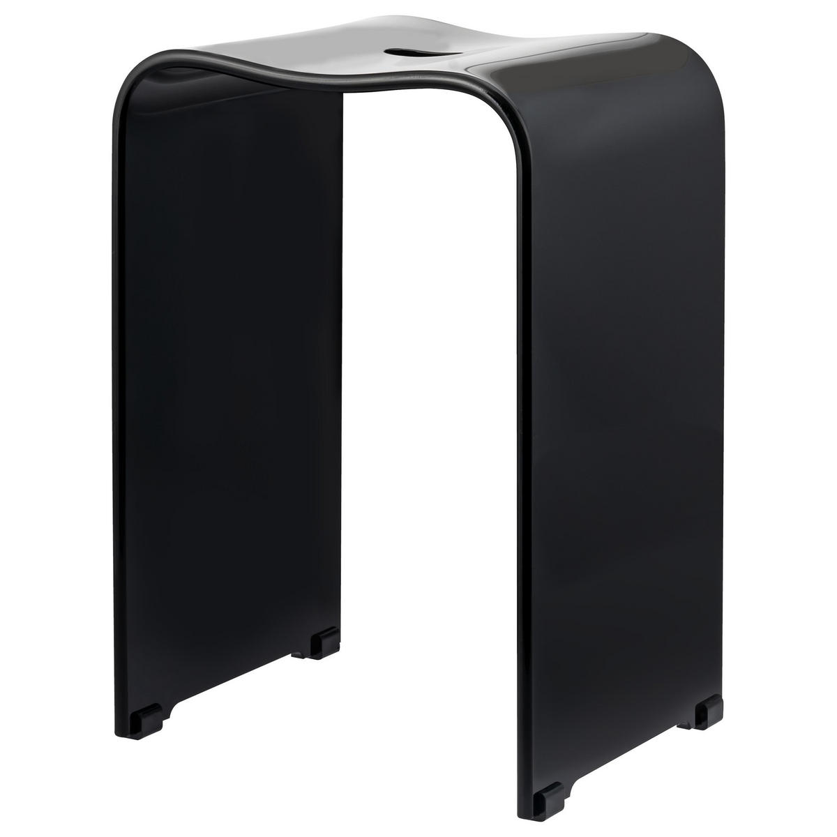 DUSCHHOCKER, schwarz, Kunststoff - Schwarz Hochglanz, Kunststoff (32/48.5/27cm) - bremermann