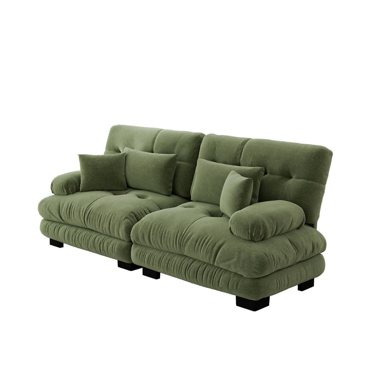 SOFA PANG-M4R9B2 Grün - Grün, Textil (77/81/220cm) - PANGIVO