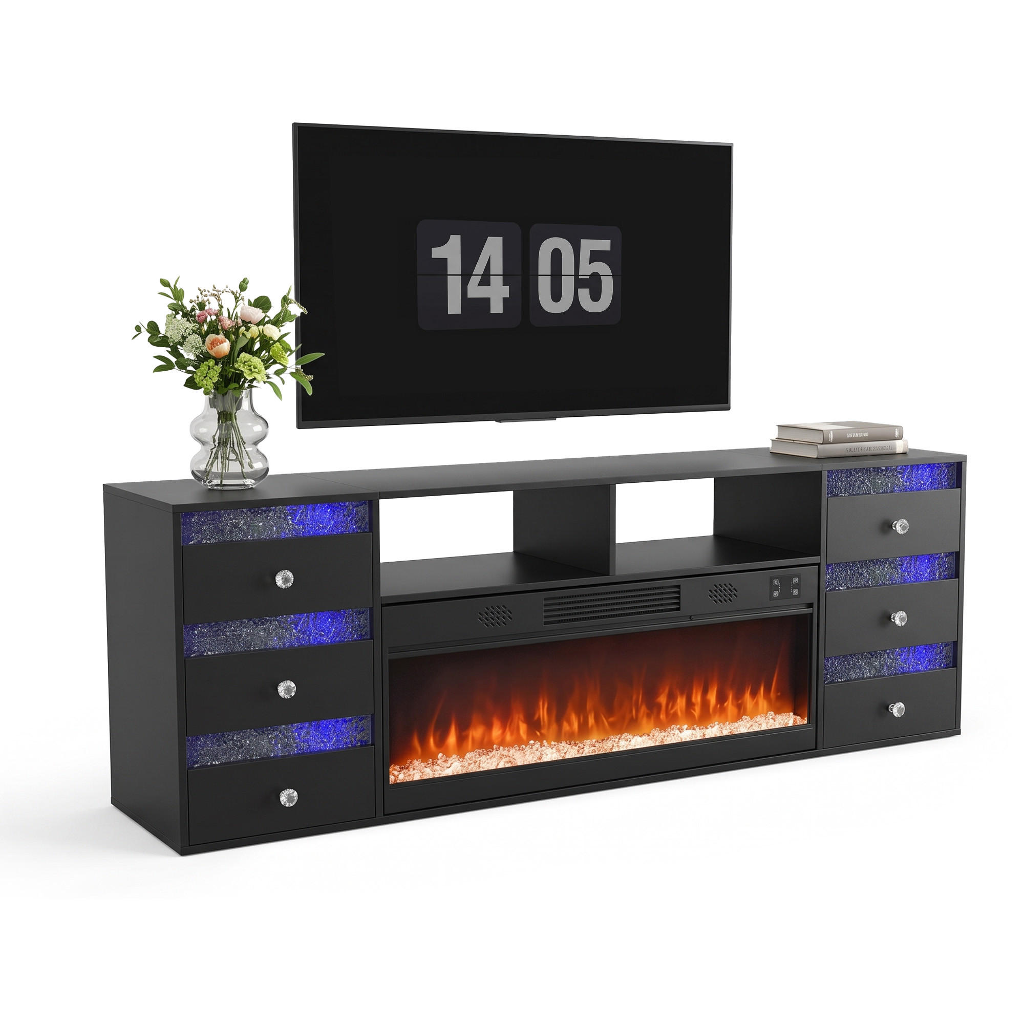 Vanitii Tv-Schrank Schwarz 180x65x40 cm