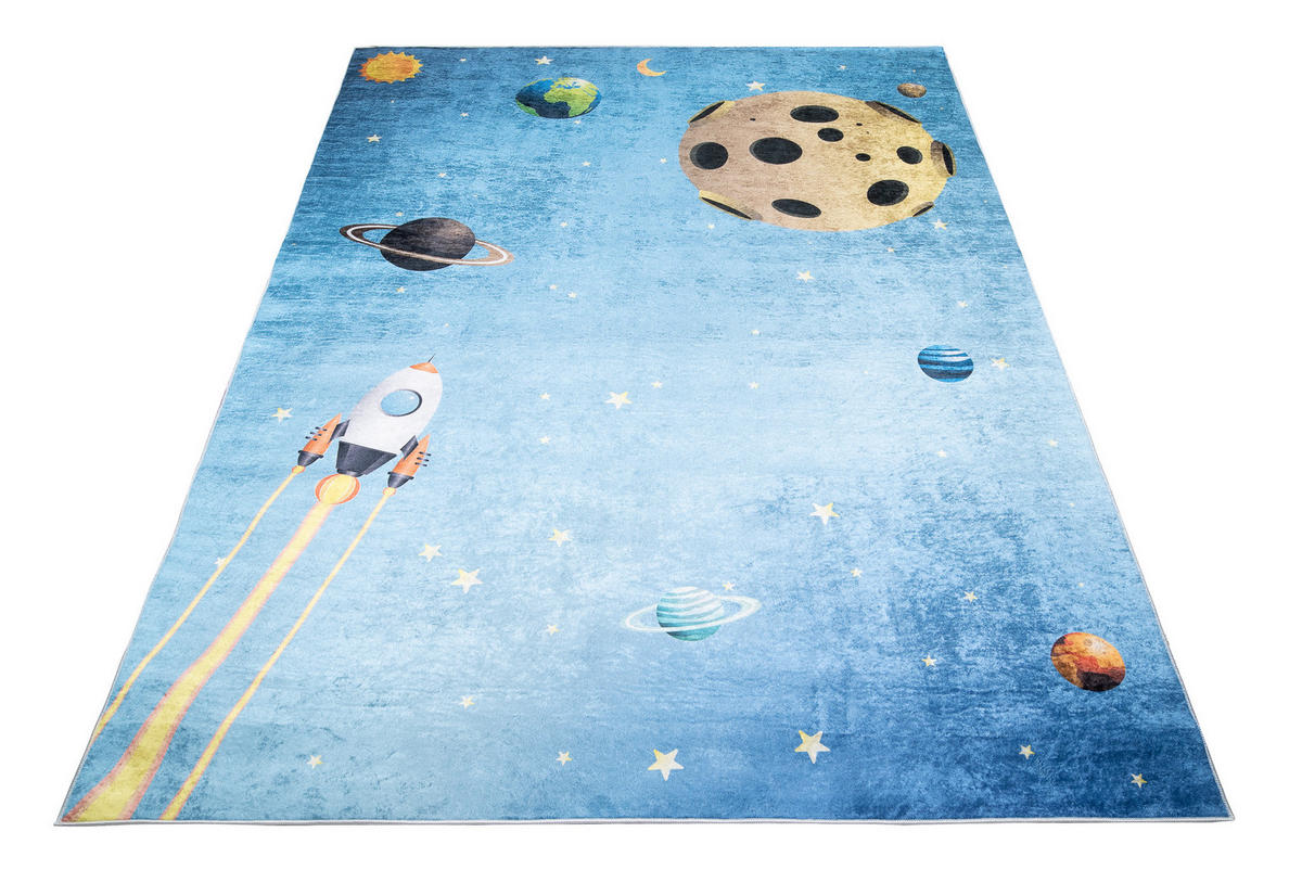 TEPPICH EMMA Hellblau 120/170 cm - Hellblau, Kunststoff (120/170cm) - Tapiso