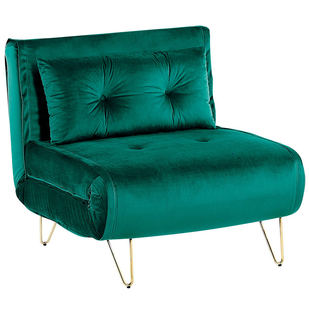 SCHLAFSOFA Samtstoff Dunkelgrün Vestfold - Dunkelgrün, Textil (85/81/78cm) - Beliani