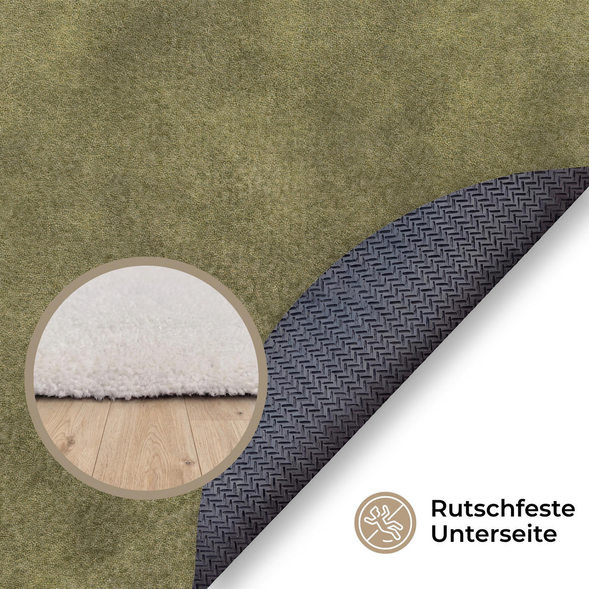 KOBERCE - Textúra - abstraktná - zelená - 120x120 cm - olivovozelená, textil/plast (120/0.4cm) - OnlyWow