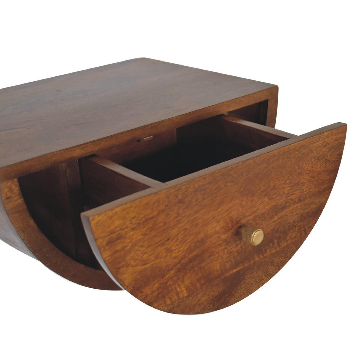 NACHTTISCH Levitate - Kastanienfarben/Messingfarben, Holz/Metall (45/23/32cm) - Artisan Furniture