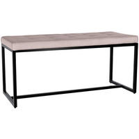 SITZBANK 100/40 cm Samt hellgrau - Hellgrau/Schwarz, Textil/Metall (100/48/40cm) - CLP