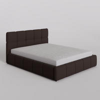POLSTERBETT 180/200 cm, in Dunkelbraun, Bouclé-Stoff, gepolstertes Kopfteil, Lattenrost, Bettkasten - Dunkelbraun, Textil - Barchello