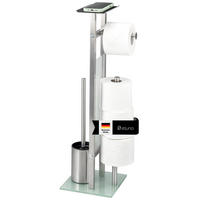 STAND-WC-GARNITUR 4IN1, Edelstahl - Edelstahlfarben, Metall (28/67/20cm) - eluno