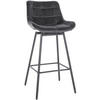 BARHOCKER Samt dunkelgrau - Dunkelgrau/Schwarz, Textil/Metall (49/105/56cm) - CLP
