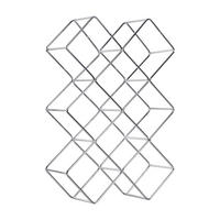 FLASCHENHALTER QUADRAT Metall silber - Silberfarben, Metall (25/38/10cm) - DESIGN DELIGHTS