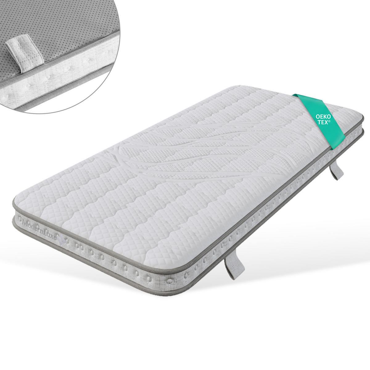 TASCHENFEDERKERNMATRATZE 90/200 cm Weiß H3, mit Kaltschaum - Weiß, Textil (90/200cm) - Oxeza